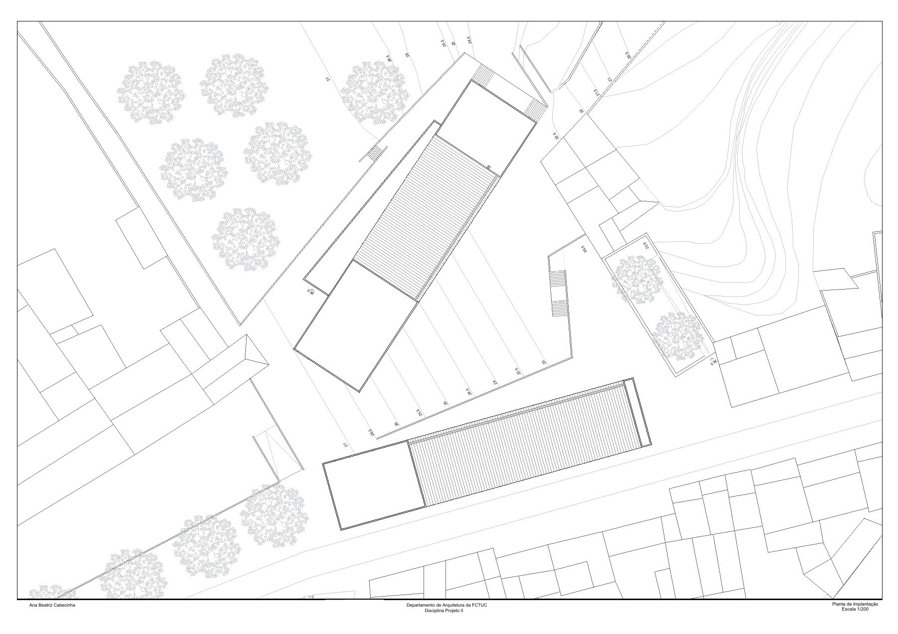 Planta de implantação · 1:200