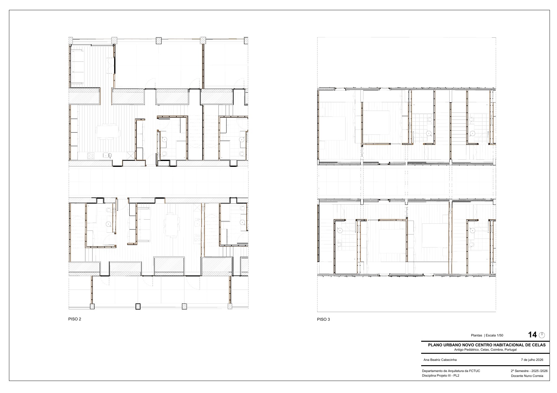 Plantas dos duplex · 1:50
